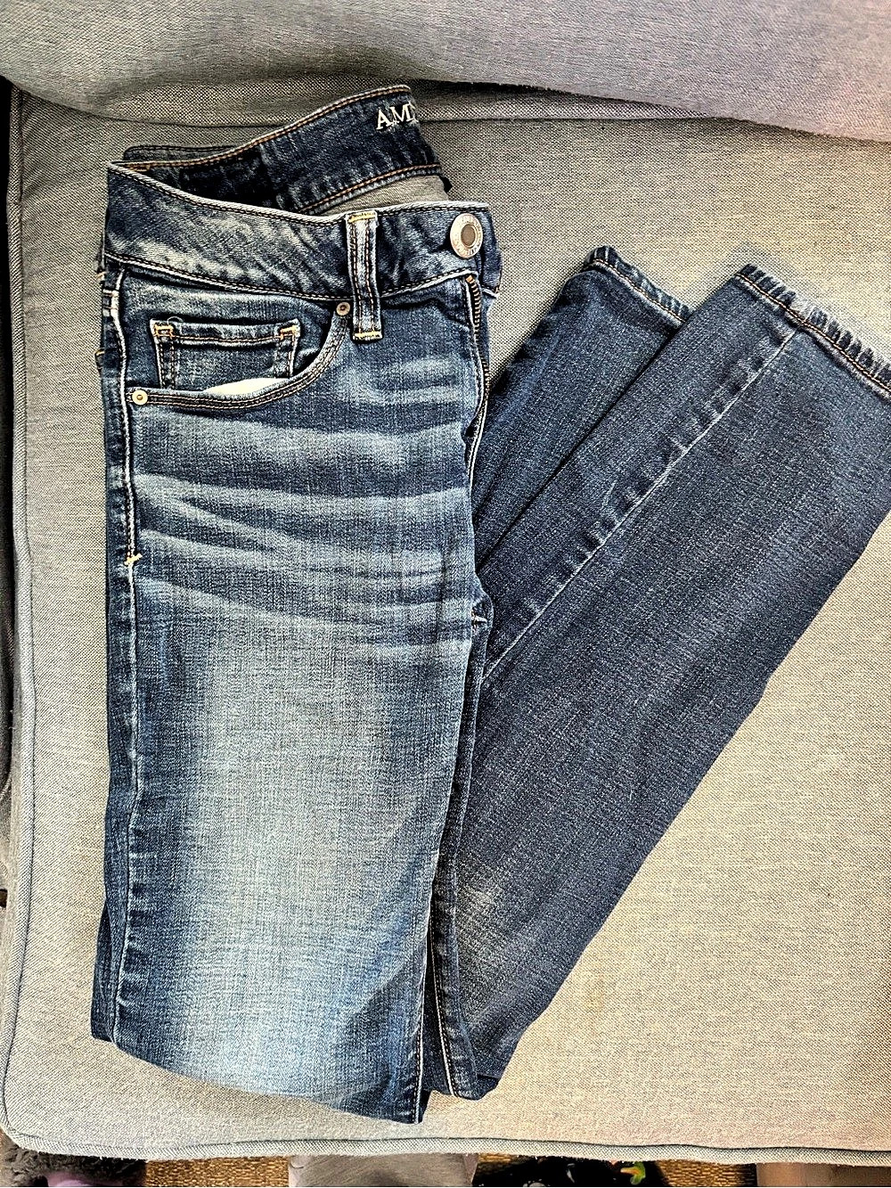 American Eagle Outfitters Super Stretch Skinny Jeans Blue Waist 28